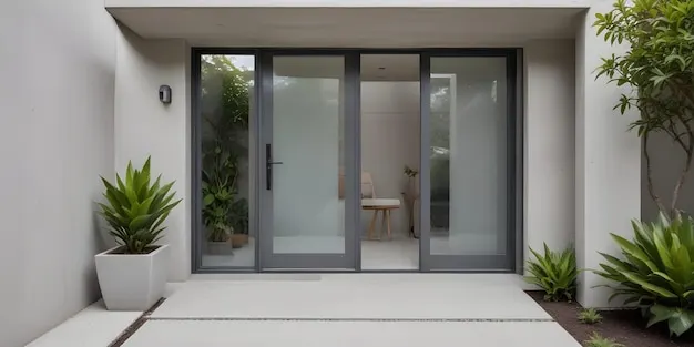 Modern minimalist aluminium door design