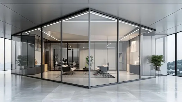 Contemporary aluminium partition wall