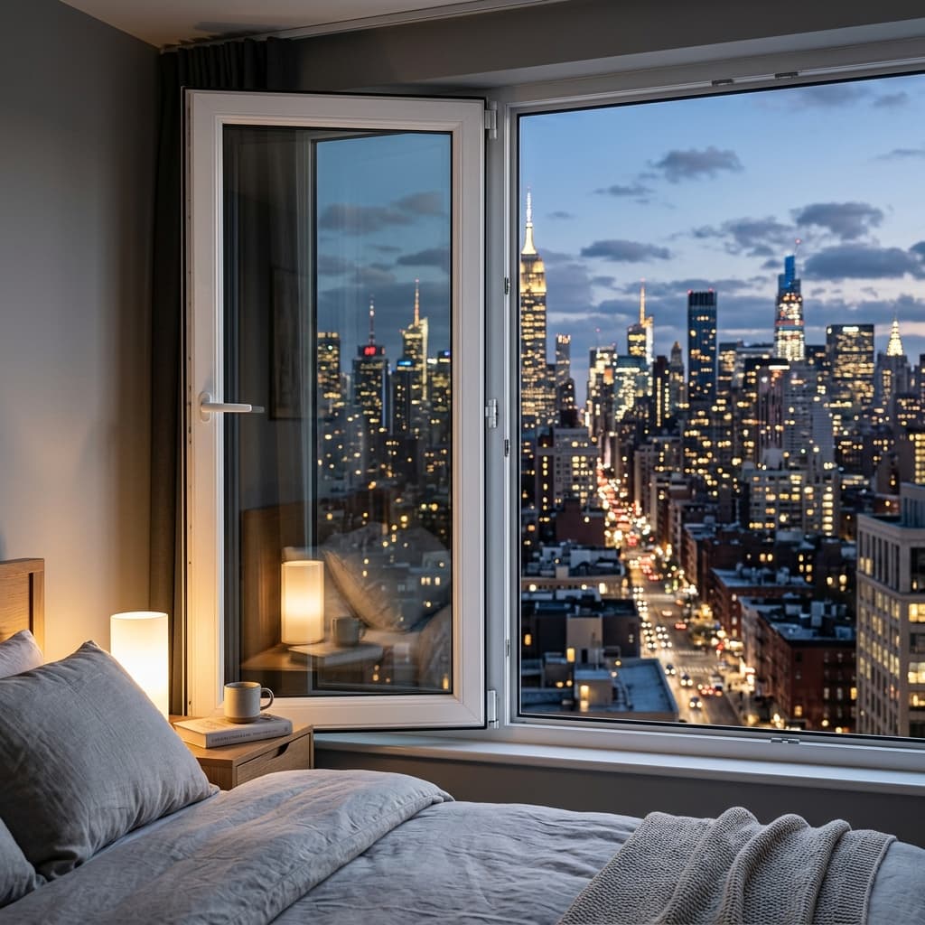 Soundproof double-glazed uPVC bedroom window