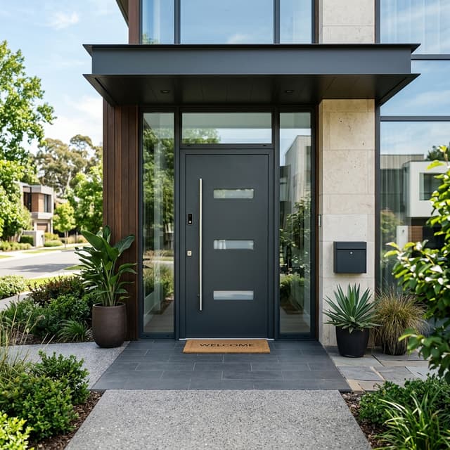 Modern minimalist aluminium door design