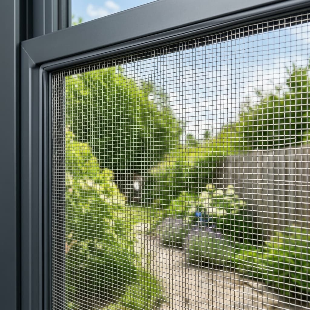 Aluminium mesh net close up