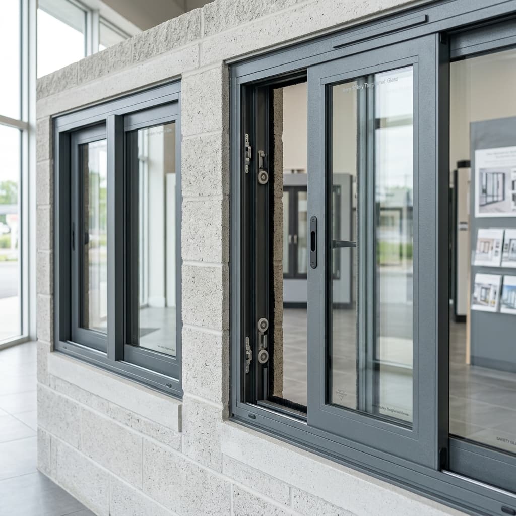Standard sized aluminium sliding windows