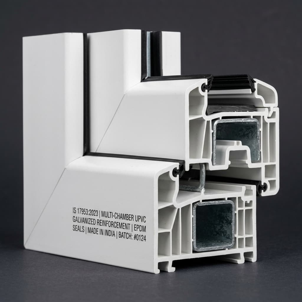IS 17953:2023 BIS standard uPVC profile cutaway