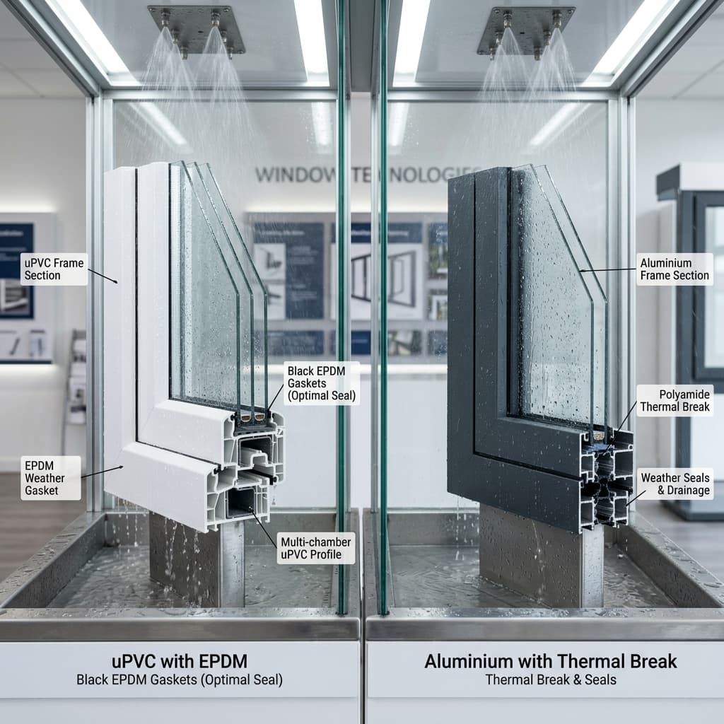 uPVC vs Aluminium monsoon waterproofing comparison