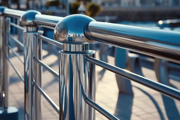 Aluminium Railing system cross-section blueprint alignment