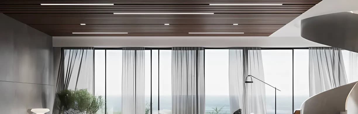 Modern aluminium sliding window in luxury home