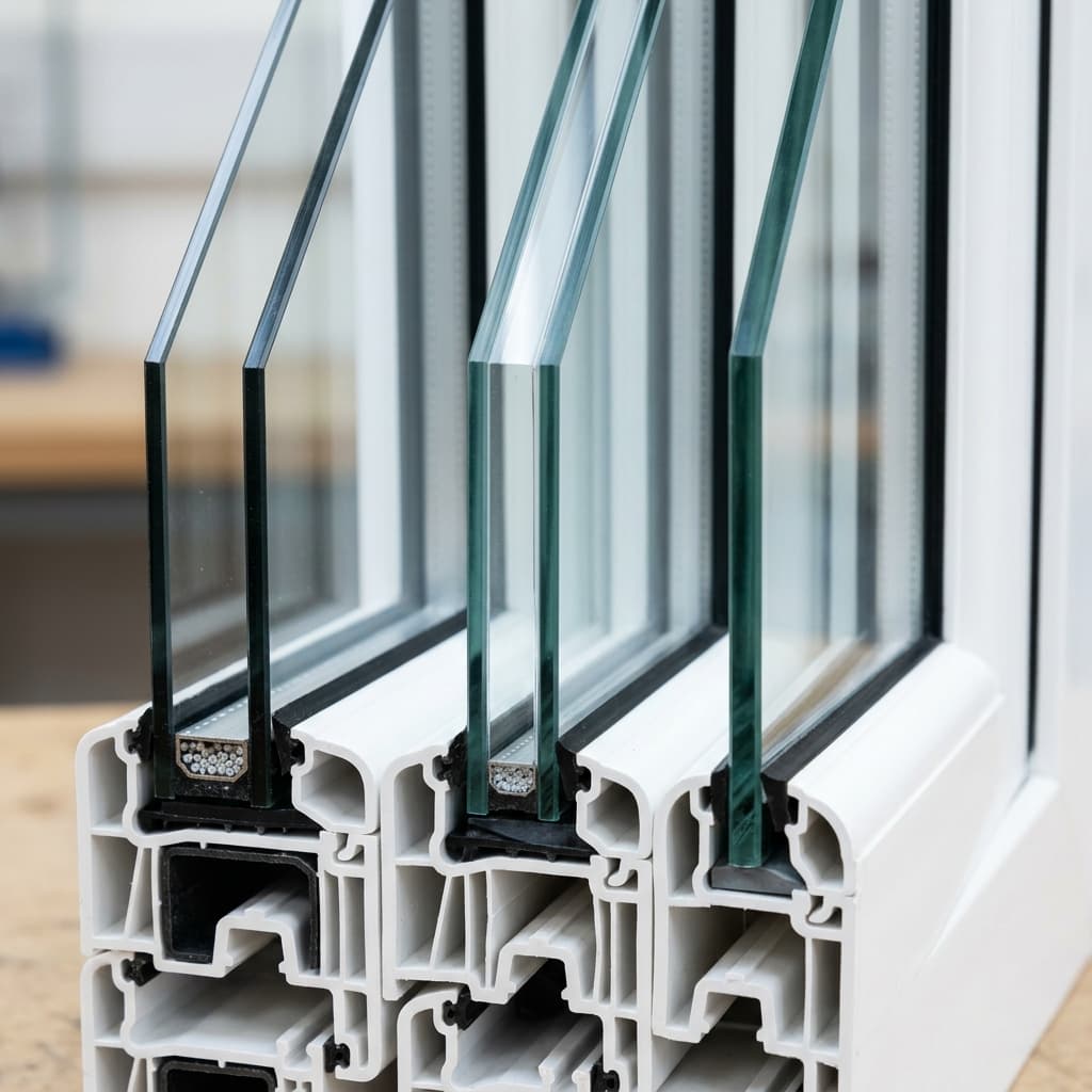 Acoustic glass types for soundproof uPVC windows