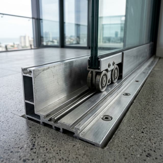 Heavy duty aluminium door track