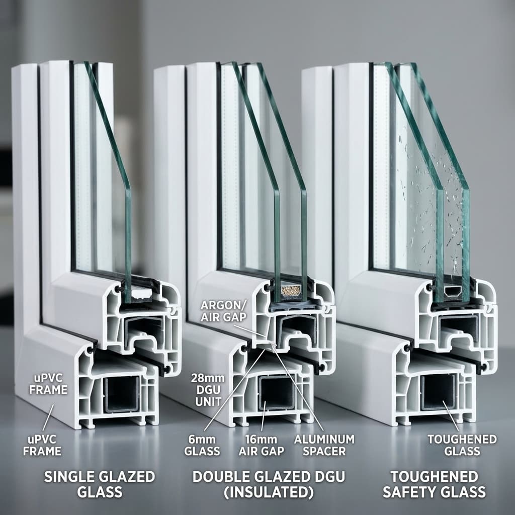 Single vs double glazed DGU glass comparison