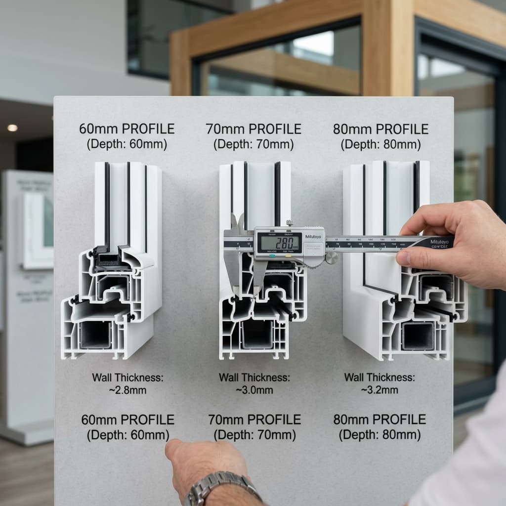 uPVC profile depth and wall thickness comparison
