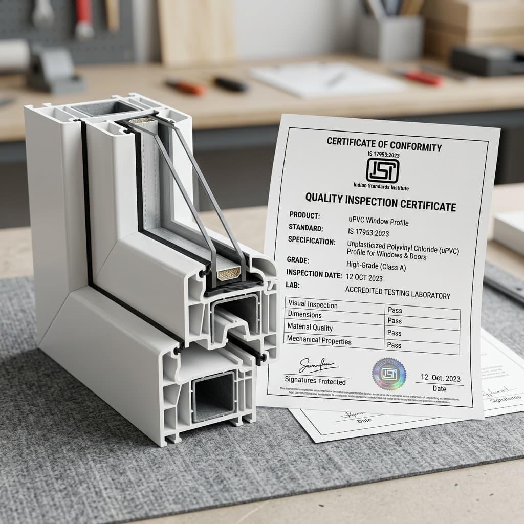 uPVC profile IS 17953 quality certificate and UV resistance