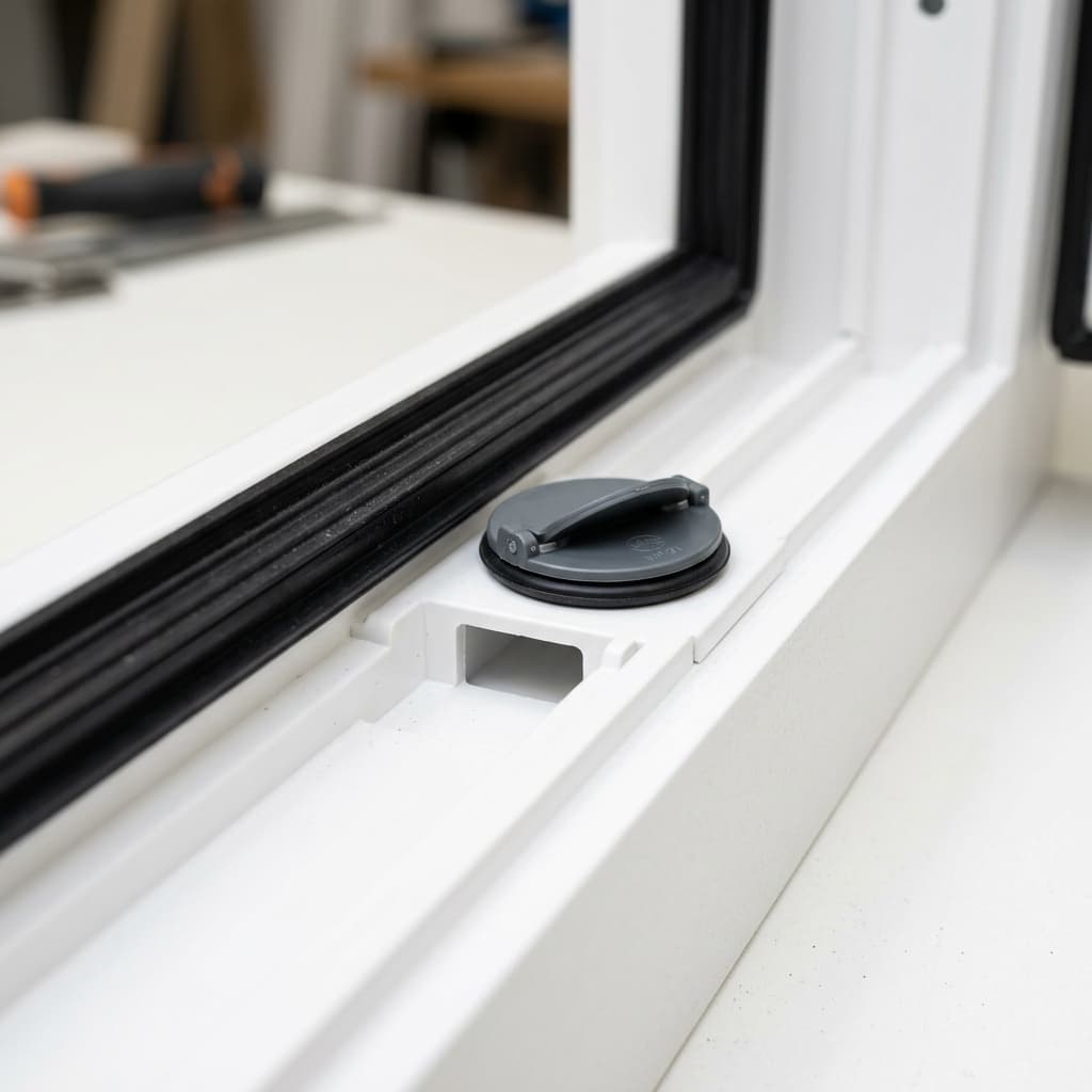 uPVC window drainage weep holes and gasket seal check