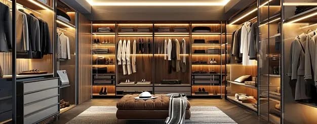 Space saving wardrobe layout