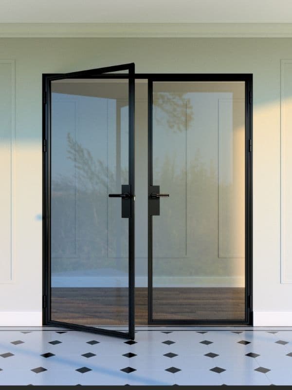 Aluminium Door with Toughened Glass