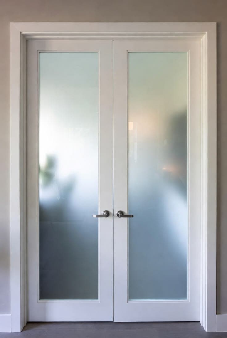 Aluminium Door with Frosted Glass